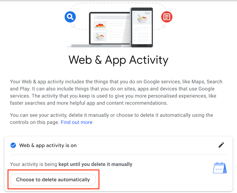 How to Automatically Delete Google Web & App Activity