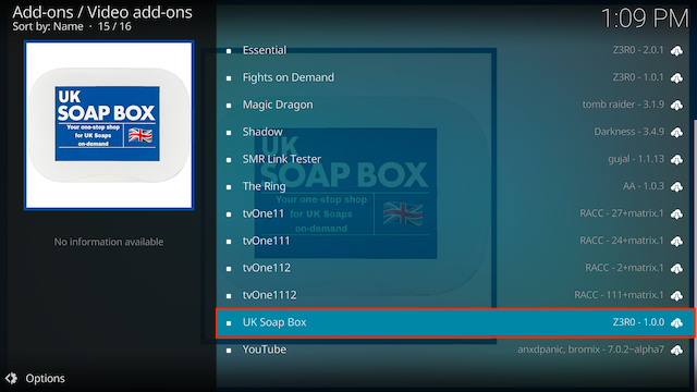 Install UK Soap Box for KODI 1