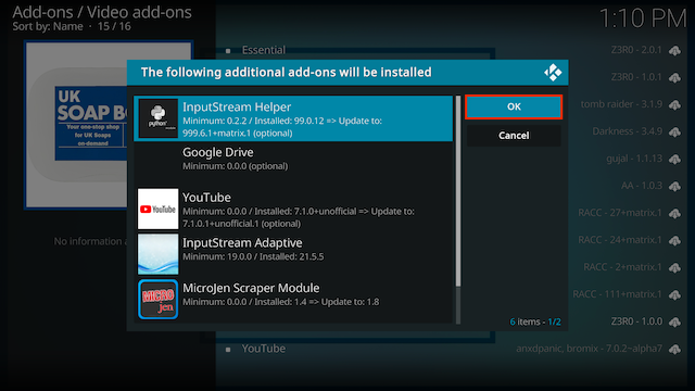 Install UK Soap Box for KODI 3