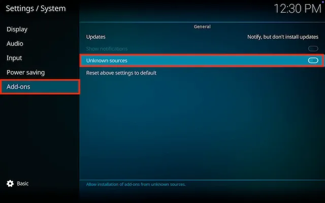 Here you will turn on access to unknown sources which is essential for installing 3rd party objects on kodi