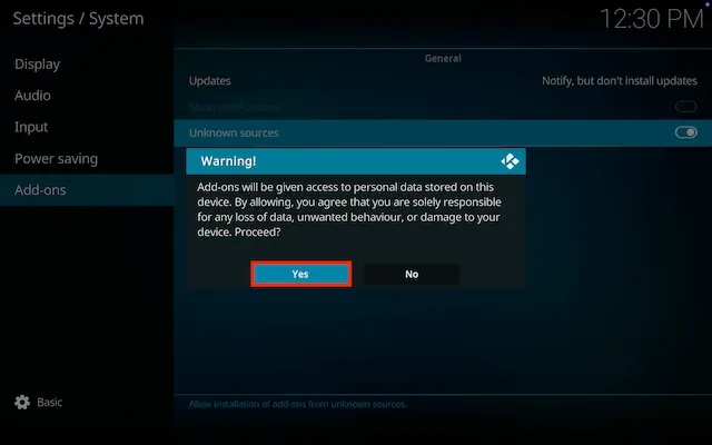 Here is a popup warning just click Yes